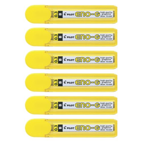 Pilot Lot De 6 Etuis 12 Mines Graphite Eno-G 0.3 Mm B