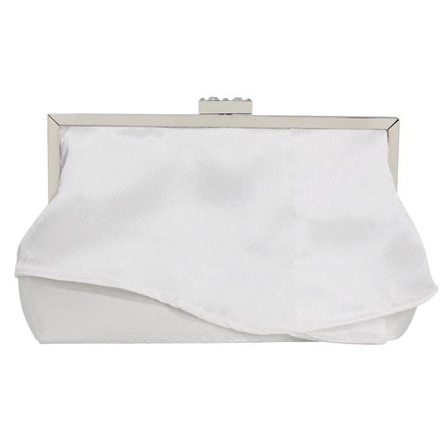 Nouveau soie plissé Lady soirée cadeau sac à main sac à main blanc