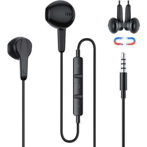 Ecouteur USB C Magnétique Filaire Écouteurs Type C HiFi Stéréo Intra  Auriculaires avec Micro pour Samsung