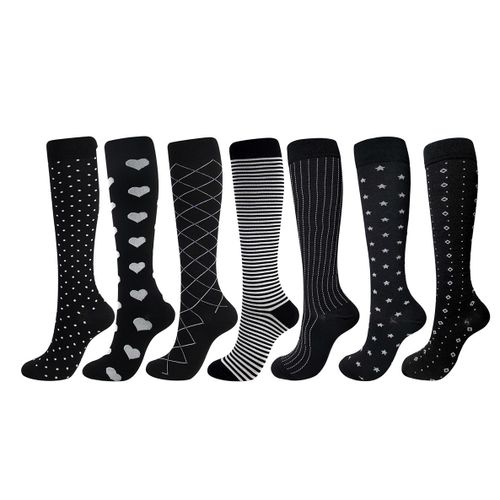 Bas De Contention Femme Et Homme?Taille : S/M , 7 Paires Chaussettes De Compression Pour Sportive, Cyclisme, Voyage En Avion, Course À Pied, De Grossesse?De Vol Et De Voyage