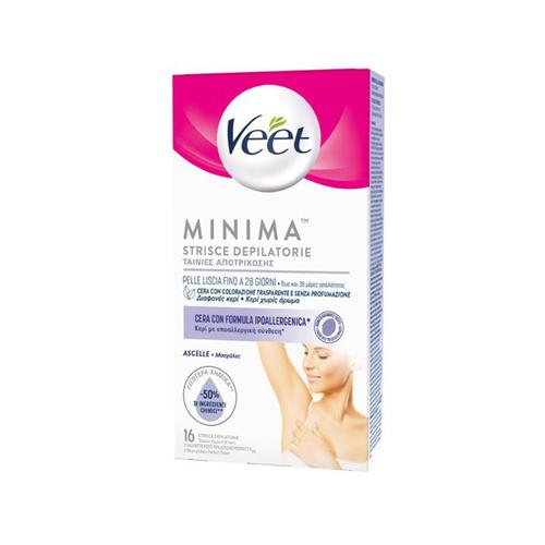 Veet Minima Bandes Dépilatoires Hypoallergéniques Pour Aisselles 16 Pcs