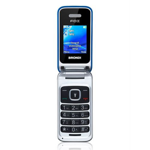 Brondi Fox 4,5 cm (1.77') 74 g Bleu, Argent Téléphone numérique