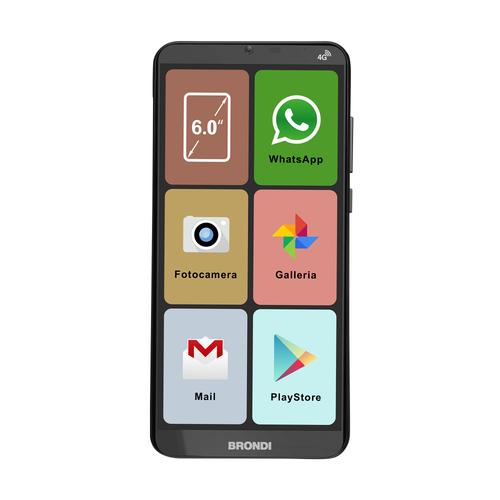 Brondi Amico Smartphone XL 15,2 cm (6') Double SIM Android 11 4G USB Type-C 2 Go 16 Go 2500 mAh Noir