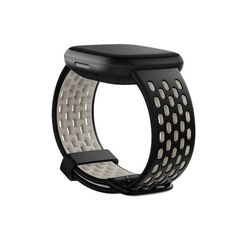Fitbit Fb174sbbkwtl Accessoire Intelligent À Porter Sur Soi Bande Noir, Blanc Aluminium, Silicone