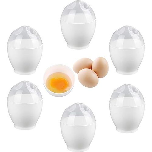 6 Pièces Pocheuse Oeuf Easy Egg Cooker Pocheuses À ¿Ufs En Plastique Cuit Oeuf Micro Onde Poêle Pour Micro Ondesantiadhésive Réutilisables Avec Couvercle Pour Cuisiner Des ¿Ufs Pochés Parfaits Sansbpa
