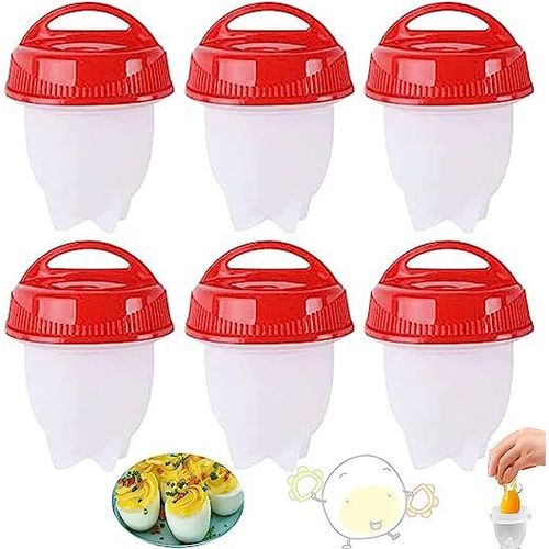 6 Pièces Silicone Oeuf Cooker, Antiadhésif Pocheuse Rapide, Cuiseur D'oeufs Pochés En De Cuisine, Faire Bouillir Des Oeufs Sans Le Coque, Adapté À La Maison Et Au Restaurant, Blanche