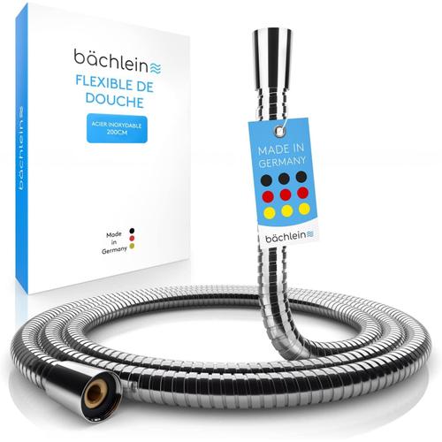 Flexible de Douche en Acier Inoxydable 304 avec Double Protection Anti-Torsion - Fabriqué en Allemagne et Résistant au Pliage - 2,0 m de long - Raccordement Universel G ¿¿