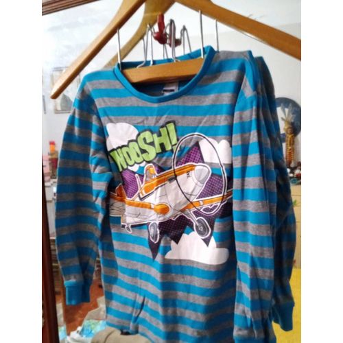 Tee Shirt Rayé Coloré 7/8 Ans Vintage Années 90 Disney Planes.
