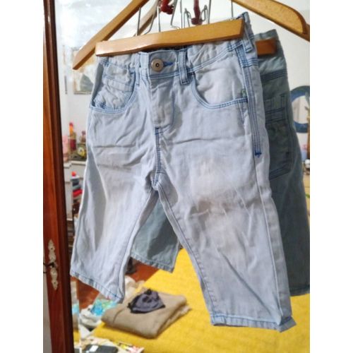 Short Bermuda Bleu Clair 8 Ans Vintage Années 90 Okaïdi Slim.