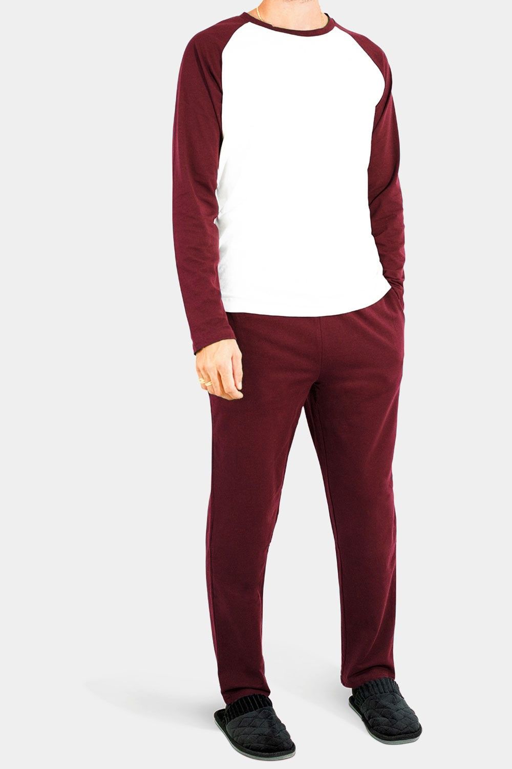 Ensemble Pyjama Manches Longues Bordeaux Homme