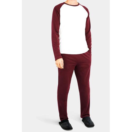 Ensemble Pyjama Manches Longues Bordeaux Homme