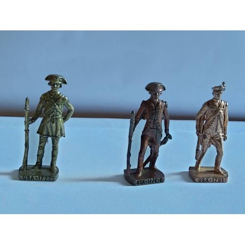 3 X Kinder Metal Soldats Usa 1777 Lot 1