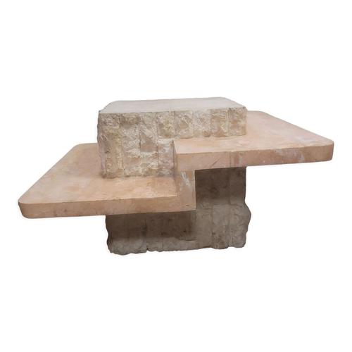 Table Basse Carre En Pierre De Mactan Par Magnussen Ponte Beige