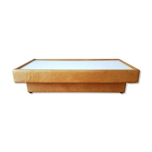 Table Basse En Cuir 1970 Beige