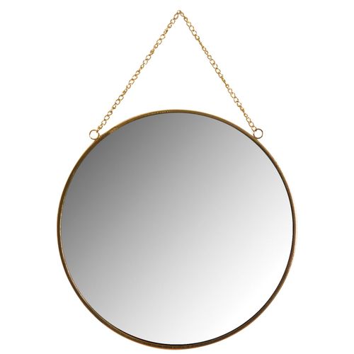 Miroir rond en métal laqué doré (Lot de 2)