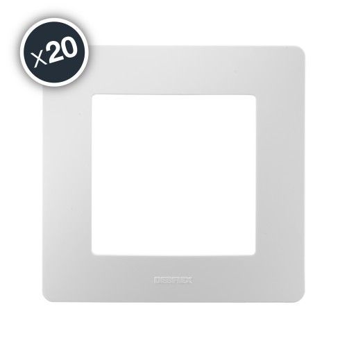 Plaque 1 poste - blanc - boîte de 20 - Caly DEBFLEX