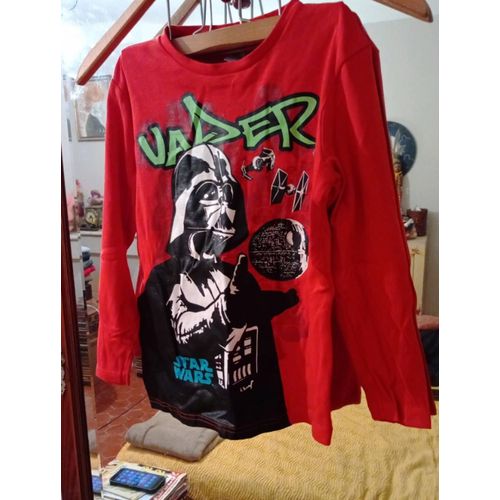 Tee-Shirt Rouge Imprimé Coloré 7/8 Ans Vintage Années 90 Star Wars.