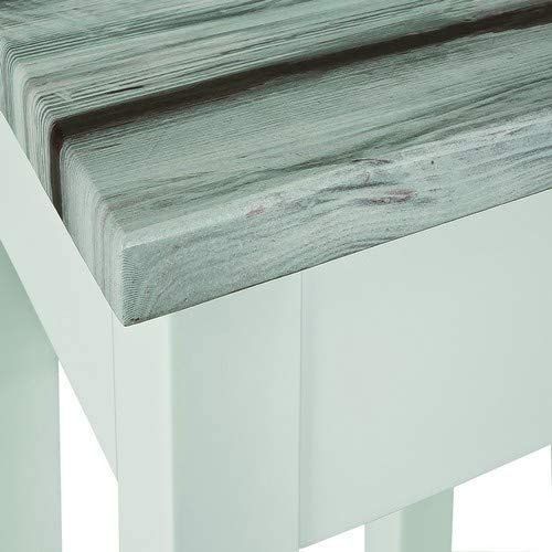 Table D'appoint 30x30x61 Cm Décor Pin Et Blanc Brillant - Simen