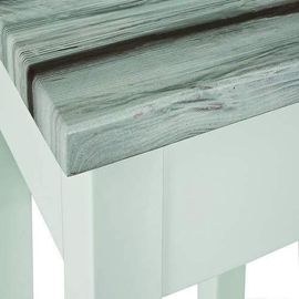 Table D'appoint 30x30x61 Cm Décor Pin Et Blanc Brillant - Simen