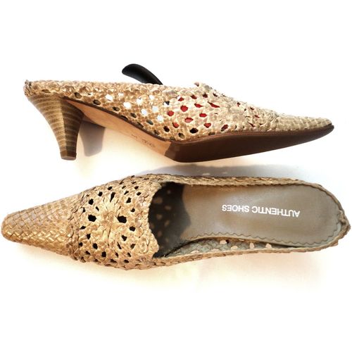 Mules Cuir Tressé Authentic Shoes - 36