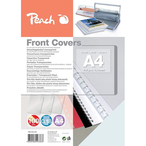 Peach Feuilles Transparentes Claire, Incolores, 0.18mm, A4, 100 Feuilles