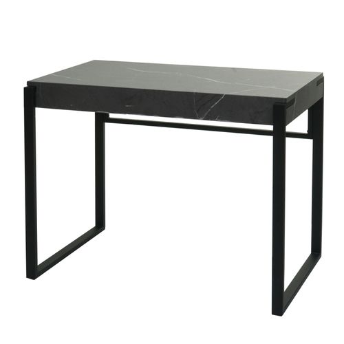 Table Console Hwc-L53, Table De Téléphone Table De Travail Table D'appoint Table De Rangement, Métal 80x100x54cm   Aspect Marbre Gris