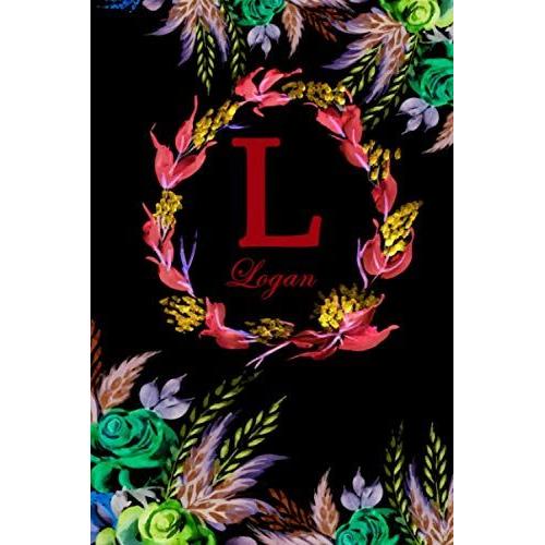 L: Logan: Black Floral Water Colour Theme