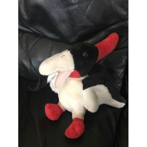 Peluche Doudou Dinosaure Volant Rouge Et Noir Et Blanc Billes , Petjes World