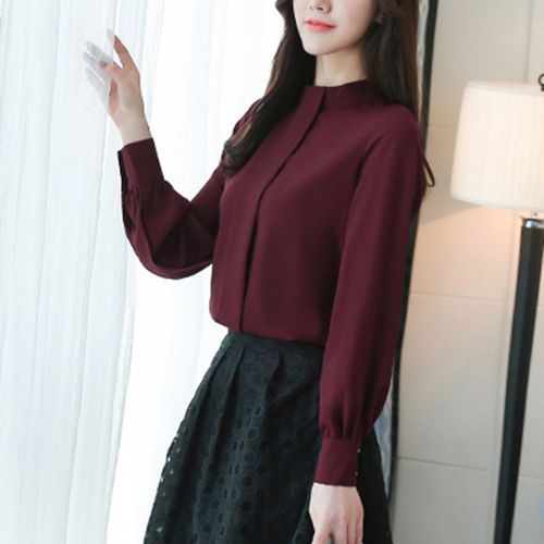 Blouse En Mousseline De Soie Unie Fille