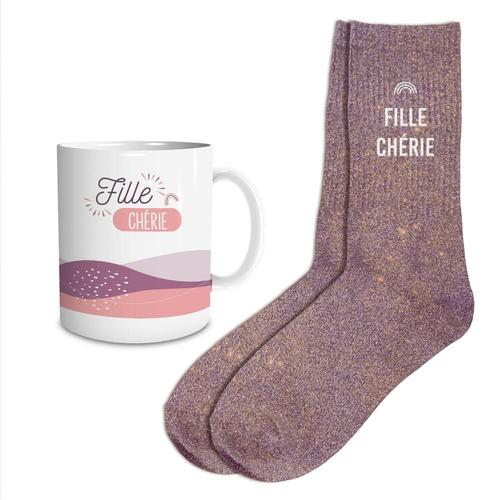 Coffret Mug Chaussettes Fille Chérie