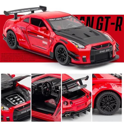 Miniature voiture auto 1:24 Nissan GTR Rouge Modélisme Static De Véhicules