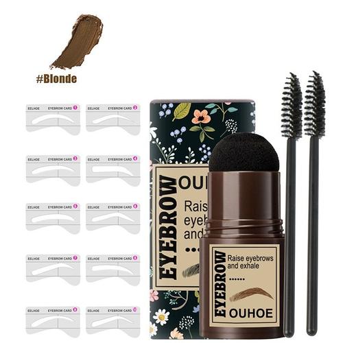 Lazy Fast Piazza Eyebloggseal Stamp Powder, 10 Cartes Eyebloggger, 2 Pinceaux, Kit D'impression De Maquillage Étanche, Facile Et Parfait 