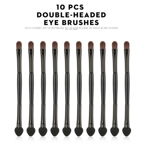 Pinceaux À Ombre À Paupières À Double Tête, Éponge, Pinceaux De Maquillage, Cosmétiques, Ensembles D'outils, 10 Pièces 
