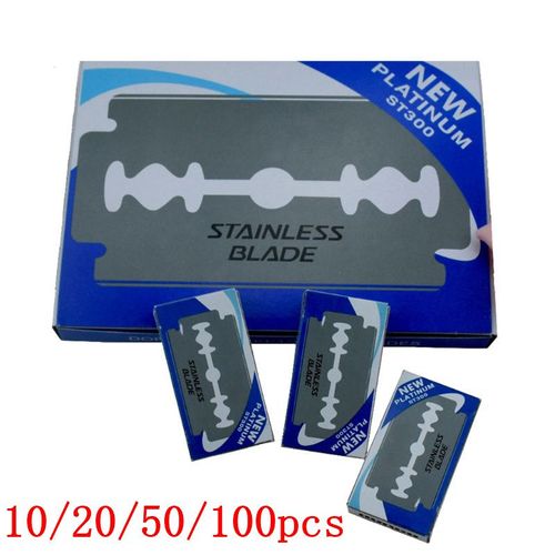 10/20/50/100pcs Double Face Lame De Rasoir En Acier Inoxydable Lames De Rasoir Hommes Rasoir Rasoir Rasoir Manuel Lame Outil De Rasage 