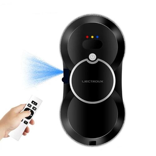 Robot laveur de vitres Liectroux HCR-10 - Noir,Pulvérisation d'eau ultrasonique, routage AI, moteur sans balais, réservoir d'eau 30ml