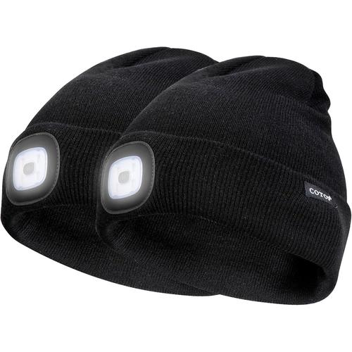 Bonnet Led,Cadeau Pour Hommes Femmes,Bonnet Chaud D'hiver Unisexe Bonnet Mains Libres Bonnet Lumineux Pour La Course,Le Camping,La Randonnée,Les Activités Nocturnes