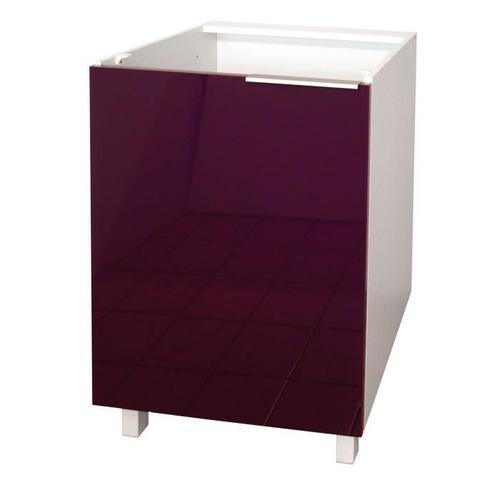 Pop Meuble Bas De Cuisine L 60 Cm - Aubergine Haute Brillance