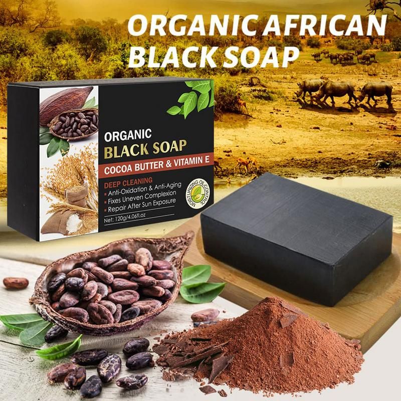 Savon En Barre Noir Riche En Vitamine E, Nettoyage En Profon... - 2
