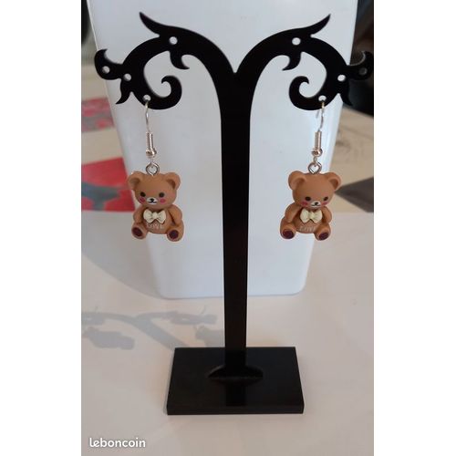 Boucles D'oreilles Ourson Marron