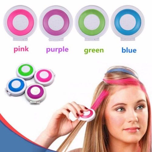 Poudre De Teinture Temporaire Pour Cheveux, 4 Couleurs Vives, Crème De Coloration Lavable, Ensemble De Craie Pour Enfants Adultes, Accessoires De Fête De Festival 