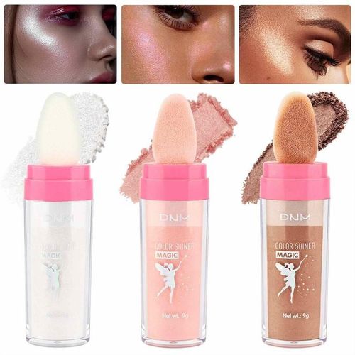 Bâton À Poudre De Surligneur 3 Couleurs, Bâton À Paillettes Longue Durée Pour Visage Et Corps, Bâton À Blush Scintillant Étanche Pour Femmes 