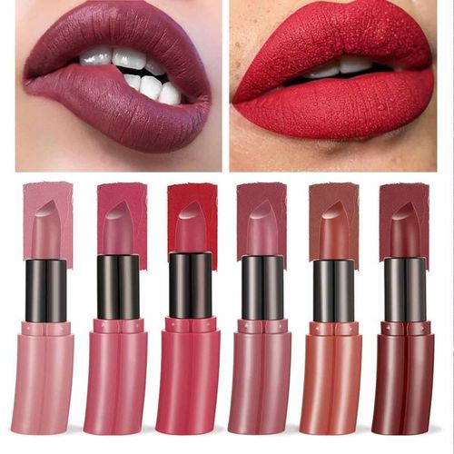 Rouge À Lèvres Mat, Longue Durée, Soyeux, Finition Mate, 6 Pièces, Mat, Couleur Mate, Clair, Pour Fête, Mariage 