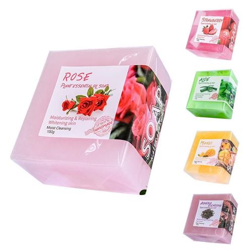 Savon Naturel Pour Femmes Et Hommes, Fait À La Main, Mangue, Fraise, Rose, Aloès, Huiles Essentielles, Savon Parfumé, Sans Cruauté Envers Les Animaux 