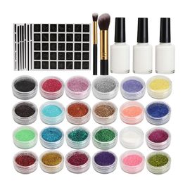 Poudre Flash Diamant Scintillante Pour Tatouage Temporaire, 45 Pièces, 125 Modèles De Couleurs, Ensemble D'outils D'art Pour Le Visage Et Le Corps Des Enfants 
