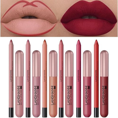 Crayon À Lèvres Imperméable Mat 2 En 1, Coffret De Maquillage Cadeau, Crayon À Lèvres Imperméable, Cosmétiques 