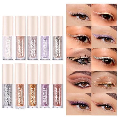 Eyeliner Liquide À Paillettes Pour Filles, 10 Couleurs, À Séchage Rapide, Pour Fête 