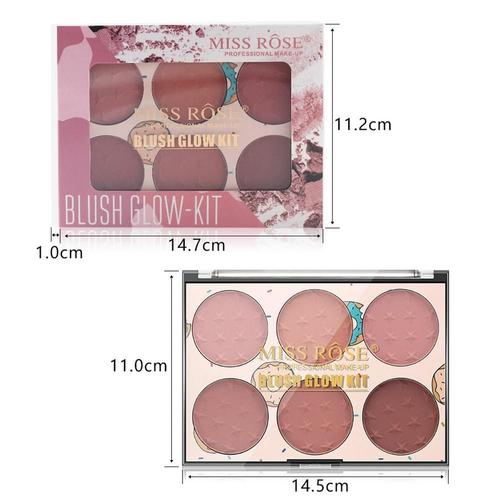 Palette De Fards À Joues 6 Couleurs, Maquillage Professionnel Pour Femmes, Palette De Pigments Minéraux En Poudre 