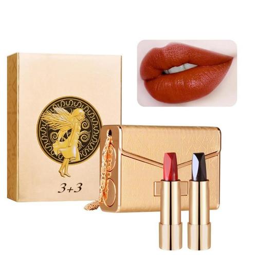 Ensemble De Rouges À Lèvres En Velours Mat Teinté, Baume À Lèvres, Coffret Cadeau, Longue Durée, Deux Taches, Avec Six Couleurs Et Un Sac Pour Le Maquillage Quotidien 