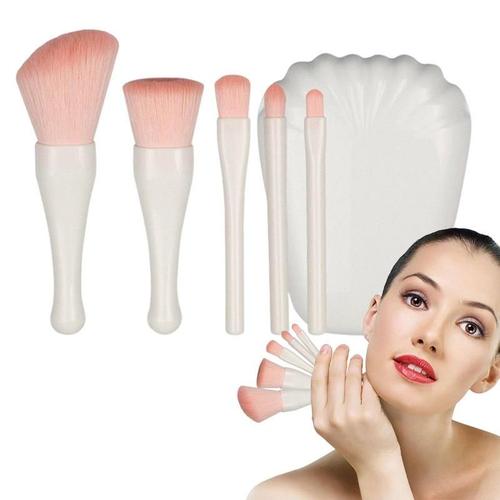 Kit De Pinceaux De Maquillage, 5 Pièces, Avec Étui Portable Et Doux, Étui De Rangement De Haute Qualité Pour Pinceaux De Maquillage 