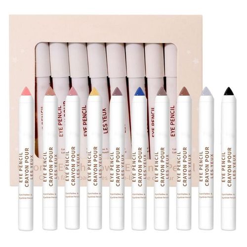 Bâton D'ombre À Paupières Pour Femmes, Bâton À Balayage De Visage Durable Avec 10 Couleurs, Stylo À Sourcils Métallique, Cadeau Pour La Famille 